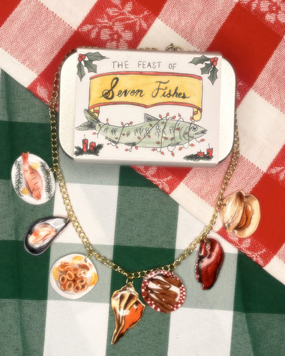 Seven Fishes Charm Necklace
