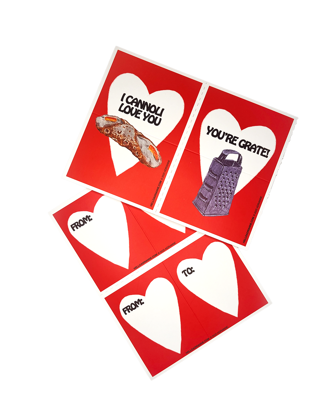 Italian Food Valentine's Cards