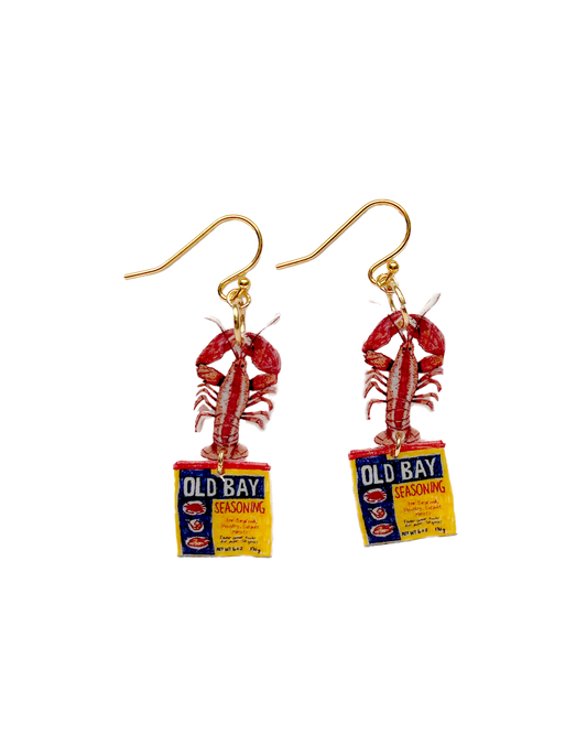 old bay + lobster earrings