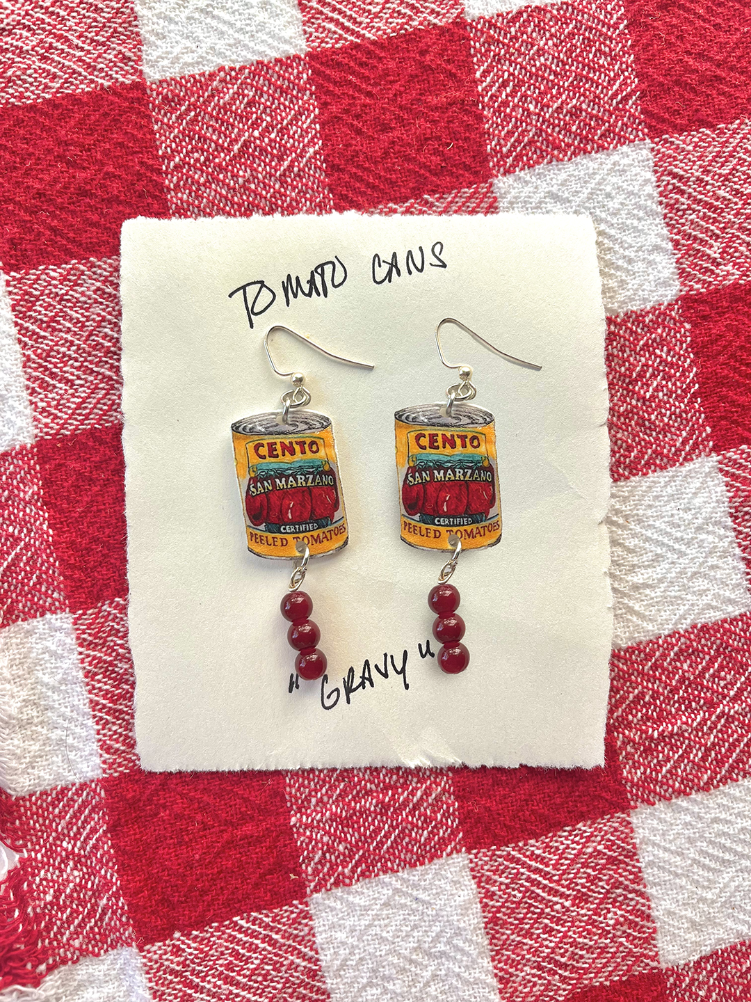 cento tomato cans earrings