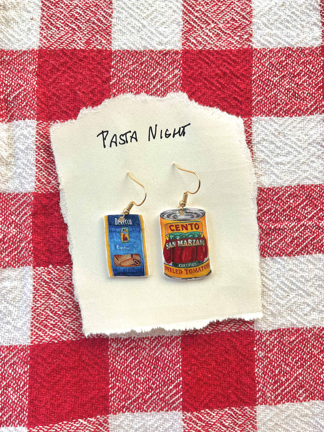 pasta night earrings